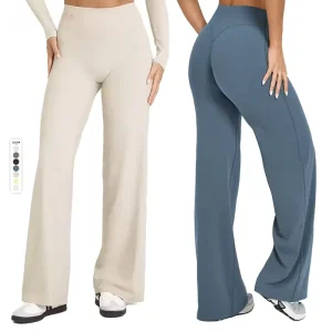 Custom Nylon Spandex Workout Soft Sports High Stretch Butt Lifting Yoga Pants Gym Women’s Wide Leg Pants Yoga Leggings