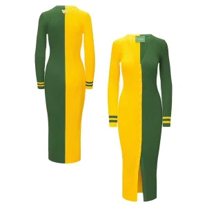 Custom OEM ODM Rib knit Aka Sororit Color Block Sweater Dress Zeta Rho Women’s Knitted Dress