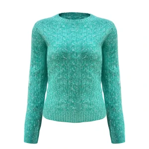 Custom OEM ODM Women Sweater Pullover Jacquard Sweater Long Sleeve Knitted Women Clothes Knitwear Cotton Sweater for Women