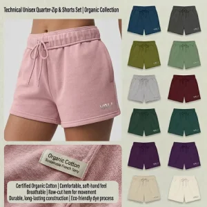 Custom Organic Cotton Relaxed Fit Eco-Friendly Athleisure Sweat Shorts For Women High-frequency Printing Logo OEM Factory
