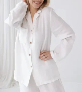 Custom Organic Linen Pajamas for Women Set Loungewear Women Sets High Quality Lounge Wear Pijamas Woman Sets