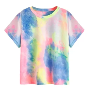 Custom Personalized Fashion T-Shirt 100% Cotton Jersey Tshirt Casual Tie-Dye Tee Oversized Heavyweight Soft Women’s T-Shirt