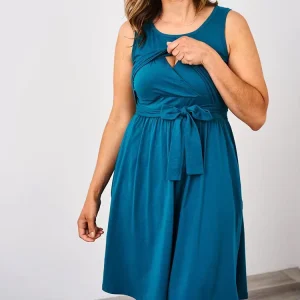 Custom Plain Soft Modal Maternity Dress with Breastfeeding Access Pregnancy Casual Loose Fit Mama Clothes