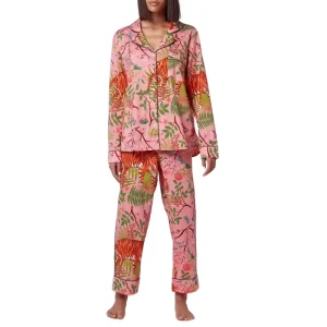 Custom Printed Cotton Women’s Loungewear Long Sleeve 2 Piece Set Sleepwear Casual Trouser Suit Pajama Pyjama Set