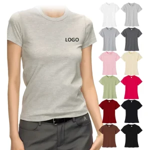 Custom Printed Design Summer Tops Regular Fit Basic T Shirt Ladies Slim Crewneck T Shirt Cotton T-shirt for Women