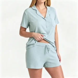 Custom Short Sleeve Lounge Wear Set Lenzing Modal Women Loungewear Summer Pajama Set Pjs Ladies Sleepwear