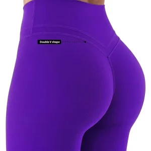 Custom Soft Breathable Double V Line High Waisted Workout Yoga Leggings Women Gym Fitness Pilates Yoga Pants