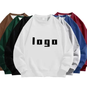 Custom Solid Color Crew Neck Sweatshirt Autumn and Winter Women’s Pure Cotton Loose Pullover Sweatshirt