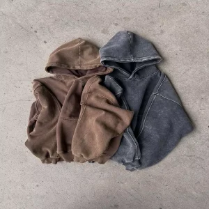 Custom Solid Color Tracksuit Hoodie With Customizable Logo And Zipper