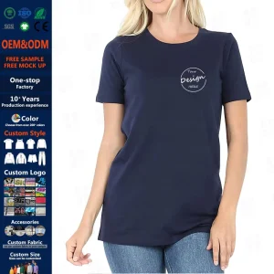 Custom Summer Breathable Soft Cotton Women’s T shirts Graphic Women Soft Slim Fit t Shirt with Custom Printing logo