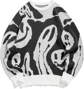 Custom Sweater Men Personalized Knit Pullover Casual European Style Outdoor Warm Jacquard Pattern Knitted Long Sleeved Winter