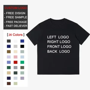 Custom T Shirt 100% Cotton 230gsm Heavyweight Knitted Printed Casual Men’s T-Shirt Regular Fit Blank
