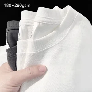 Custom T Shirts Your Own Brand Heavy Cotton T Shirt Unisex Regular Fit Blank Printed Logo 180 200 Gsm 220 240 280 High Quality