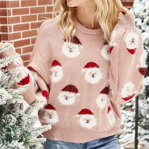 Custom Ugly Unisex Pullover Knitted Plus Size Christmas Sweater for Women