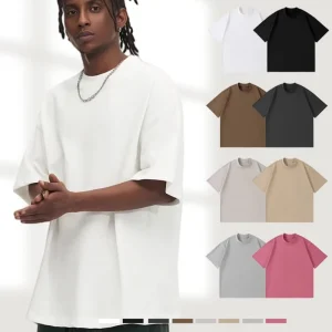 Custom Unisex Drop Shoulder Streetwear 250gsm Oversized 100% Cotton Women’s 250 Gsm Pour Homme Men’s T-shirt T Shirts for Men