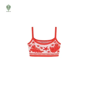 Custom Vintage Pull En Maille Thin Strap Graphic Beach Knitwear For Female Cotton Knit Tank Top Women’s Sweater