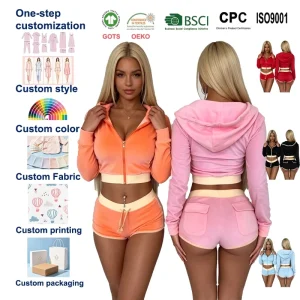 Custom Women Athletic Jogger Suit Outfits Summer Solid Color Booty Yoga Crop Top Biker Shorts for Women 2 Piece Shorts Set