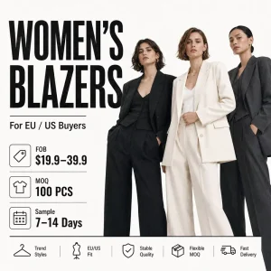 Custom Women Blazer Oversized Tailored Single Breasted Wool Blend Suit Jacket OEM ODM Low MOQ High Street Editorial