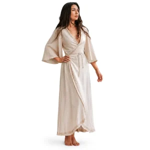 Custom Women Dress Custom Clothing Beige Boho Deep V Neck Vacation Summer Maxi Women’s Dresses