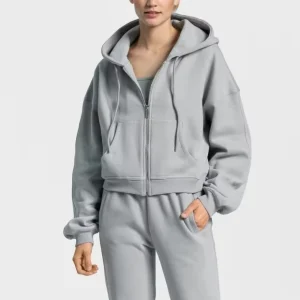 Custom Women Pullovers Zipper Sweatshirts Women’s Oversized Zip Fleece Hoodies