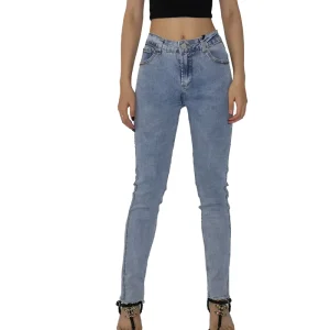 Custom Women Slim Pencil Skinny Button Jeans Pants