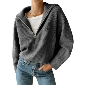 Custom Women Sweater Knitted Sweater Pullover High Quality Street Loose Raglan Sleeve Women’s Knitwear