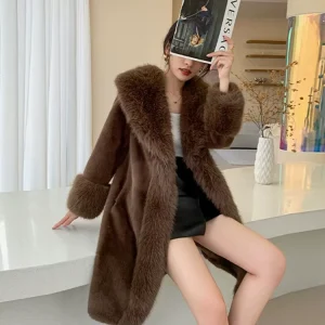 Custom Women Winter Plus Size Long Coat Woman Warm Ladies Winter Jacket Faux Fur