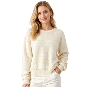 Custom Women’s 100% Cashmere Solid Crew Neck Sweater Pullover Casual Luxury Winter Ivory Computer Knitted OEM ODM