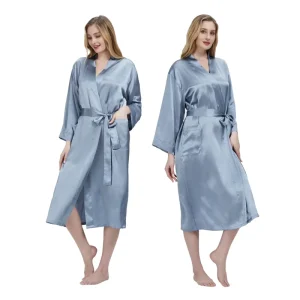Custom Women’s 100% Silk Satin Robe Bathrobe Kimono Robes Bridesmaid Wedding Party Sleepwear Silk Pyjamas Women