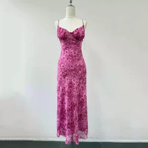 Custom Women’s Casual Floral Plus Size Floor Length Maxi Sleeveless Dress