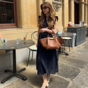 Custom Women’s Elegant Sleeveless Midi Dress French Style Summer A-Line Casual Party Dress OEM ODM Manufacturing