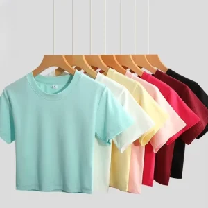 Custom Women’s Heavyweight 100% Cotton Box Cut Tee Shirt Oversize Drop Shoulder Boxy Fit Crop Top for Summer 250 300 Gsm