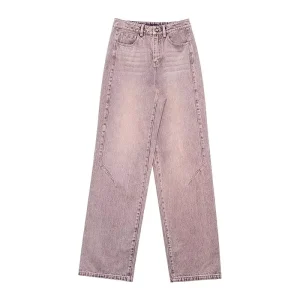 Custom Womens Jeans Faded Vintage Denim Jeans for Woman
