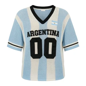 Custom Women’s Knitted Sweater Argentine-Style Open-Knit Pullover 100% Cotton Knit Pullover Casual European Style Low MOQ