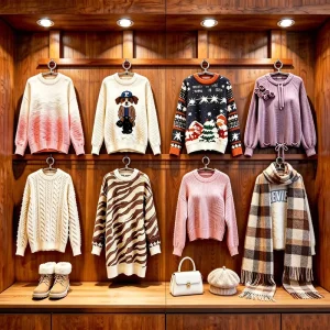Custom Women’s Knitwear Pullover Cotton Nylon Crew Neck Ribbed Jacquard Casual Winter Long Sleeve Wool Blend Sweater