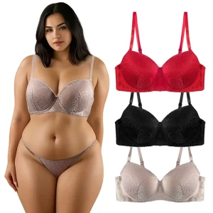 Custom Women’s Lace Underwire Bra Plus Size Push Up Side Support OEM ODM Sexy Lingerie