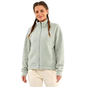 Custom Women’s Lightweight Winter Wool Fleece Jackets Stand Collar Velvet Warm Outdoor Sports Running Jacket