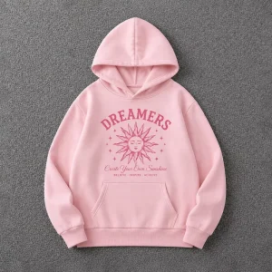 Custom Women’s Oversized Hoodies Cotton Fleece Graphic Print Pullover Sweatshirt Private Label Manufacturers