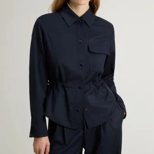 Custom Women’s Pocket Spring Overshirt Adjustable Waist Suit Coat Wool Blend Suit Shirt Business Women’s Formal Suit