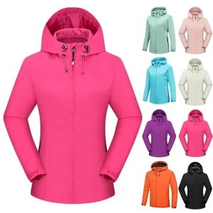 Custom Women’s Polyester Reflective Windbreaker Jacket Waterproof Sports Outdoor Canvas Print Windproof