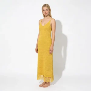 Custom Women’s Sleeveless Summer Maxi Crocheted Anti Wrinkle Natural Waist Solid Tassel A Line Vintage Casual Dress
