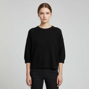 Custom Women’s Solid Color O Neck Cotton Knit Sweater Fall Autumn Breathable Loose Fit Vintage Single Button Anti shrink