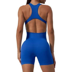 Custom Women’s Sports Bodysuit & Jumpsuit Set Casual Biker Short One Piece Jumpsuit & Workout Romper for Yoga & Outdoors