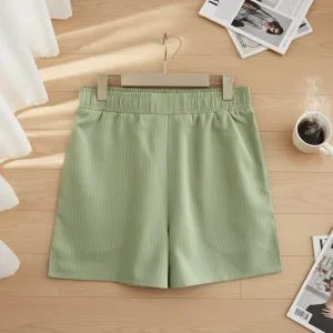 Custom Women’s Summer Shorts Elastic Waist Stripe Casual Women’s Shorts Gym Shorts for Women
