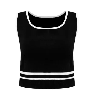 Custom Women’s Summer Tank Top Crew Neck Sleeveless Slim Tops Ribbed Knit Basic Casual Knit Vest