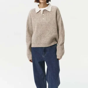Custom Women’s Sweater Jumper Long Sleeve Knitwear Women Polo Knit Winter Women Cardigan Pullover Sweater