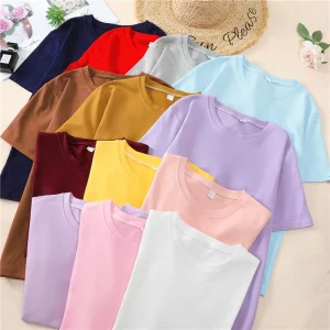 Custom logo Crew Neck Short Sleeve Regular Length Poly Spandex Soft Fully Stretchy Plain Women’s t Shirts