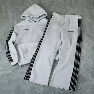 Custom logo Men Women Custom Embrodeiry 100% Cotton Baggy Sweat Suit Sweatpants and Hoodie Set