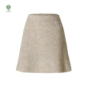 Custom logo Oem & Odm Winter Warm Casual Fluffy Blank Mini Mohair Wool Knit Women’s Sweater Skirt