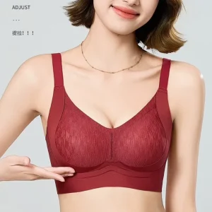 Custom logo Plus Size Women’s Seamless Wire Free Everyday Cozy for Women Anti Sagging Push up Breathable Bralette Adhesive Bra
